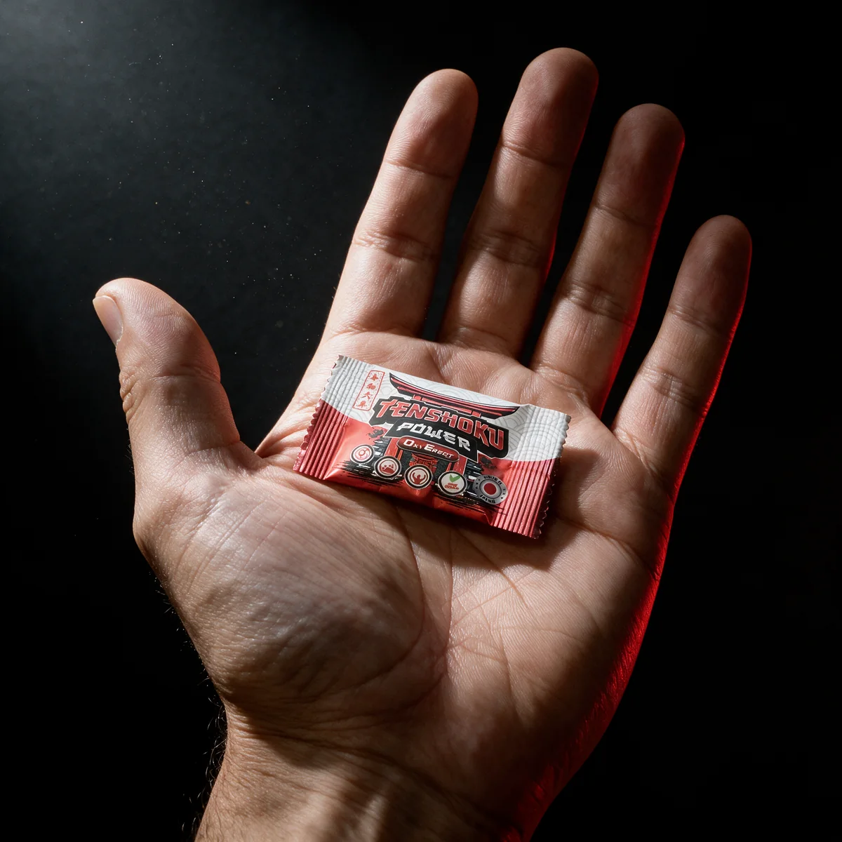 Sachet individual Tenshoku Power di tapak tangan